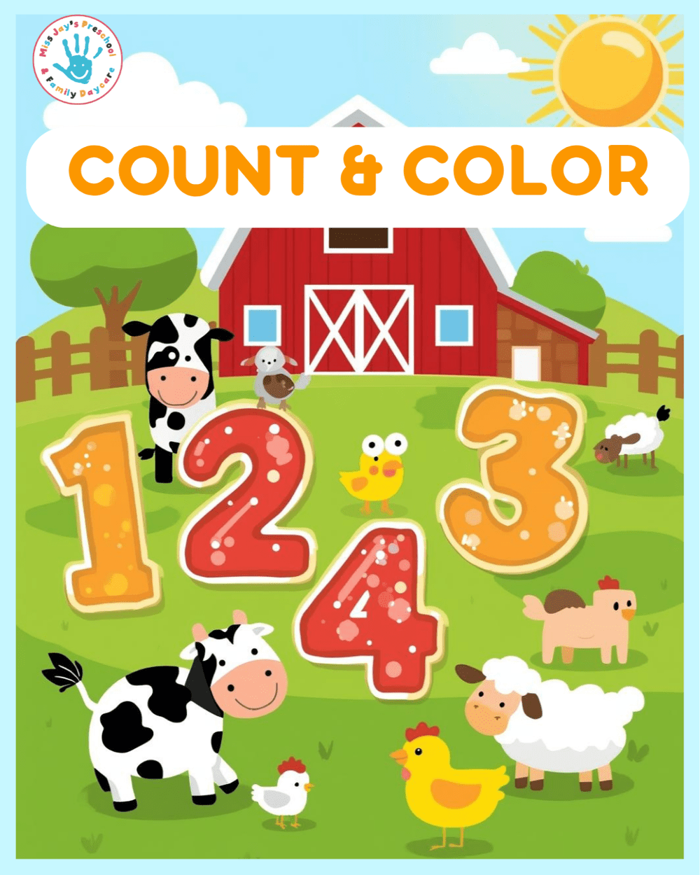 Color & Count on the Farm (Miss Jay's Preschool Color & Learn)